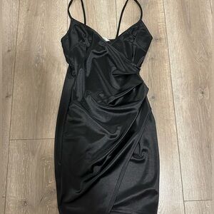 Steps NewYork: Black Satin Mini Dress worn twice